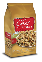 Chef Michael’s® Canine Creations Rotisserie Chicken Flavor and pea & carrot garnishes packaging